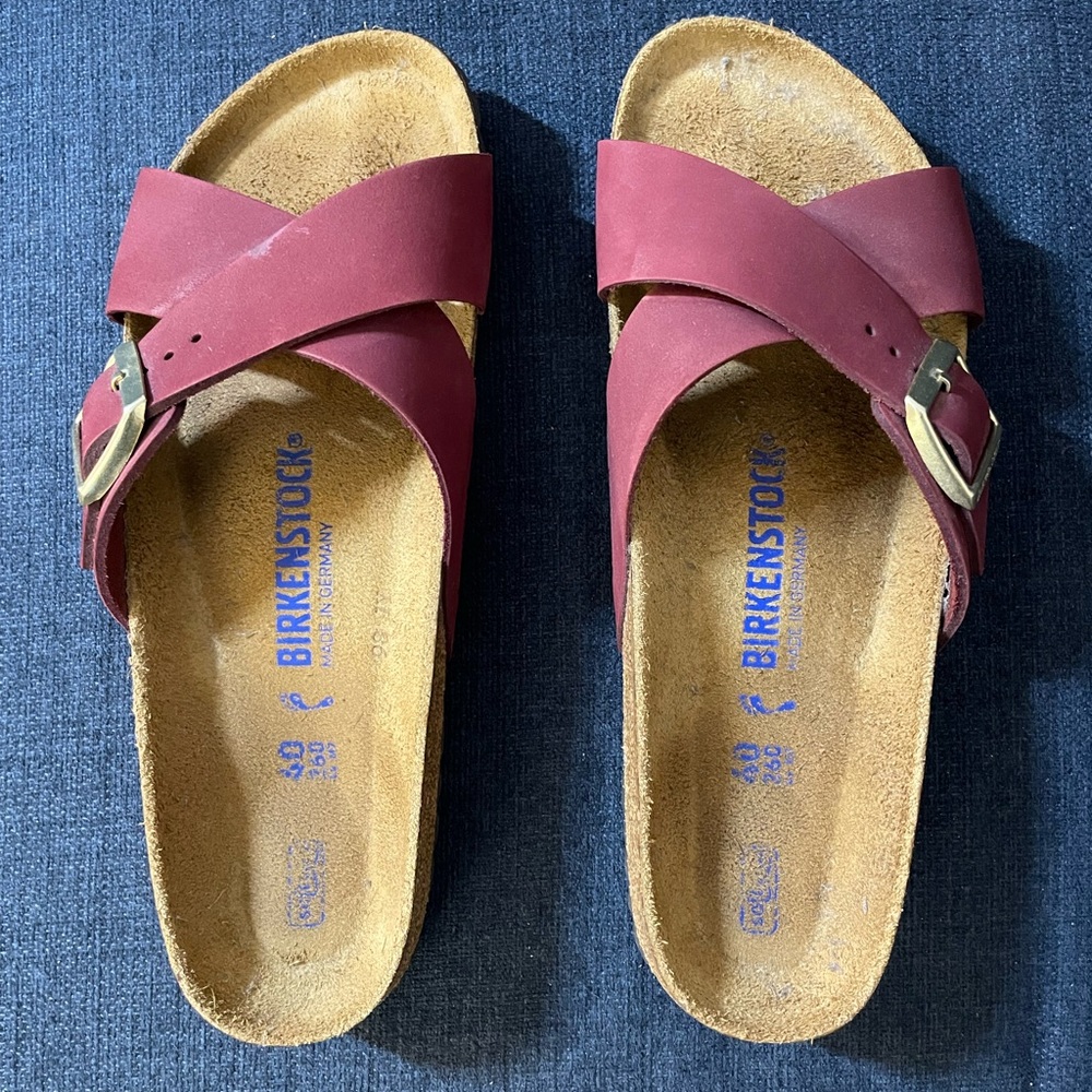 Birkenstock Siena II Nubuck Leather Maroon, size 39